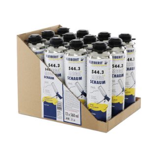 544.3 1K PUR Montageschaum Karton mit 12 Dosen je 0,499 kg