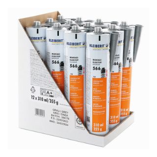 566.0 1K PUR Montageklebstoff Karton mit 12 Kartuschen je 0,355 kg