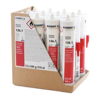 126.1 1K Montageklebstoff Karton mit 12 Kartuschen je 0,35 kg