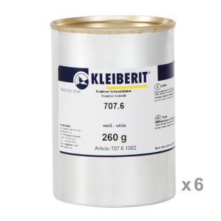 707.6.10 PUR Kantenschmelzklebstoff - weiß Karton mit 6 Aludosen je 0,26 kg